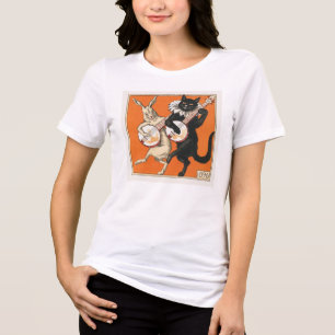Tanzender Hase und Katze Tri-Blend Shirt