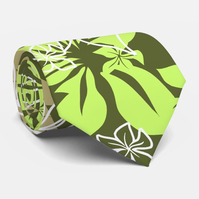 Tanzender Hibiskus Hawaii-Necktie Krawatte (Gerollt)