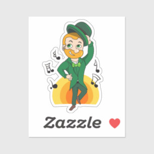 Tanzender Kobold, St. Patrick's Day Cartoon Aufkleber