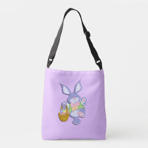 Tanzender lila Osterhase Lavendel Tragetaschen Mit Langen Trägern