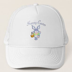 Tanzender lila Osterhase Lavendel Truckerkappe