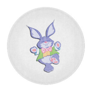 Tanzender lila Osterhase Schneidebrett