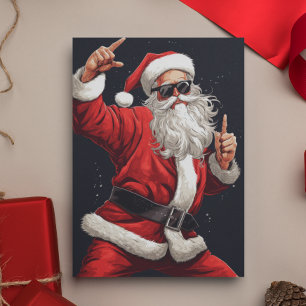 Tanzender Rocker Weihnachtsmann Feiertagskarte