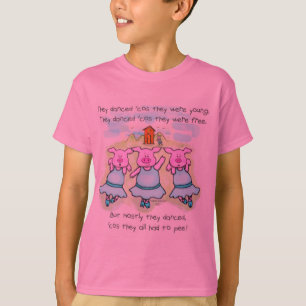Tanzender rosa Schwein-Gedicht-T - Shirt