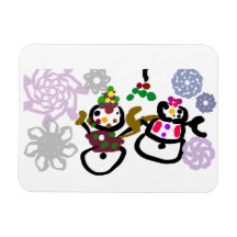 Tanzender Schneemann und Schneefrau
