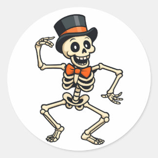Tanzender Skelett Halloween-Aufkleber Runder Aufkleber