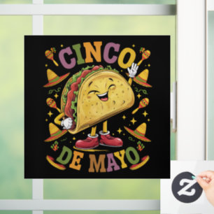 Tanzender Taco Lustige Cinco De Mayo Fiesta-Party Fensteraufkleber