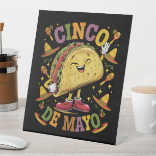 Tanzender Taco Lustige Cinco De Mayo Fiesta-Party Sockelschild