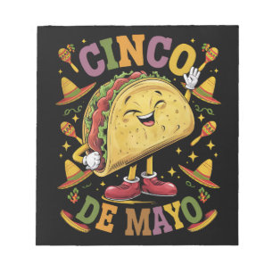 Tanzender Taco Lustiger Cinco De Mayo Fiesta-Party Notizblock