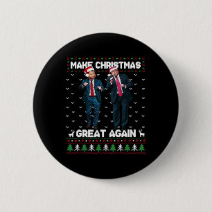 Tanzender Trump Santa und Dj Vance machen Weihnach Button