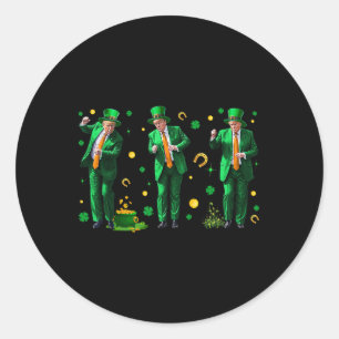 Tanzender Trump St. Patrick's Day, Uni-Erwachsene, Runder Aufkleber