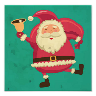 Tanzender Weihnachtsmann Fotodruck
