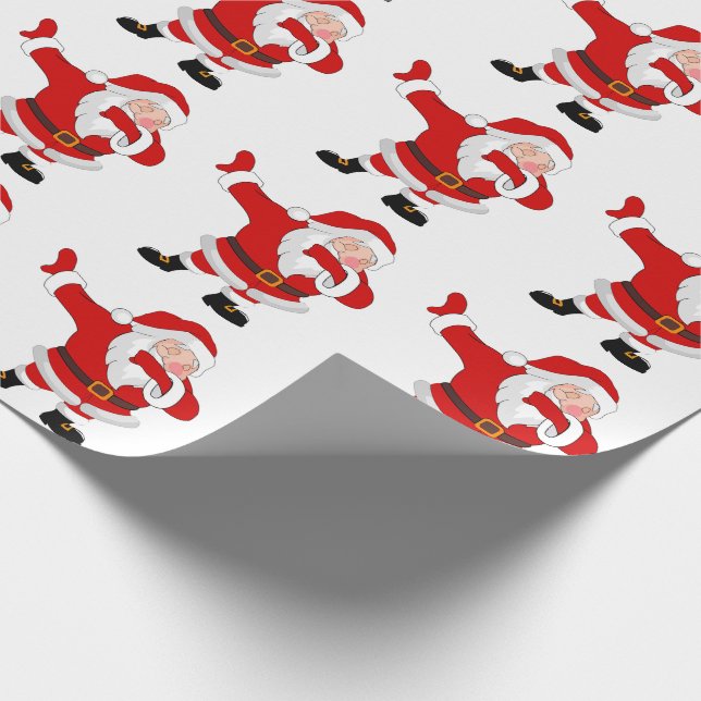 Tanzender Weihnachtsmann Geschenkpapier (Ecke)