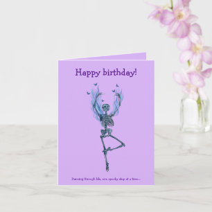 Tanzendes blaues Skelett Humorvolles Alles Gute zu Karte