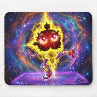 Tanzendes Cartoon-Mandelbrot im Weltraum Mousepad