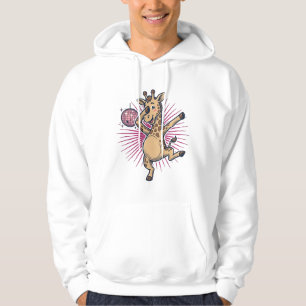 Tanzendes Giraffen-Disco-Kugel-Vintage-Gravur-Shir Hoodie