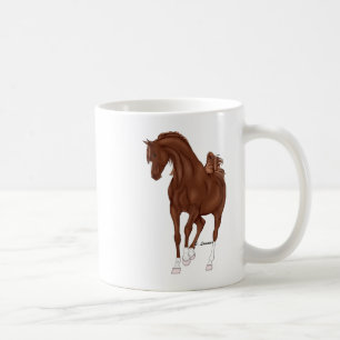 Tanzendes Kastanienbraunes Arabisches Pferd Kaffeetasse