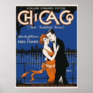 Tanzendes Paar im Stil der 1920er Jahre, Chicago-M Poster