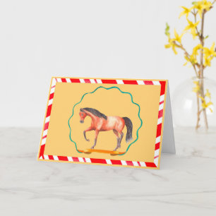 Tanzendes Pferd mit Bändern Weihnachten Karte