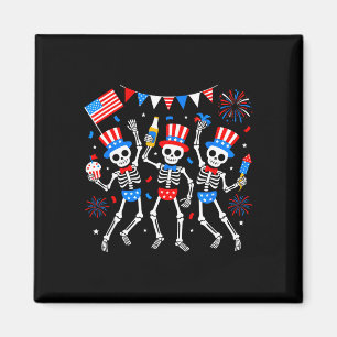 Tanzendes Skelett 4. Juli Amerika USA amerikanisch Magnet