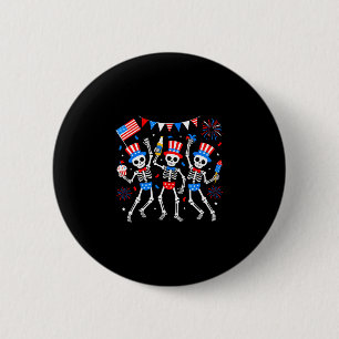 Tanzendes Skelett 4. Juli Merica USA amerikanisch Button