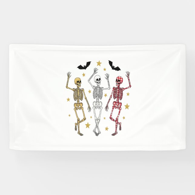 Tanzendes Skelett Halloween Banner (Horizontal)