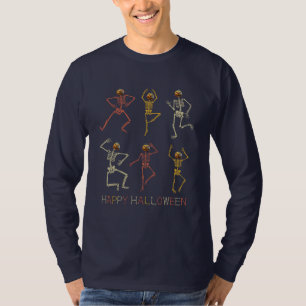 Tanzendes Skelett Halloween-Shirt, Kürbis Hallowee T-Shirt