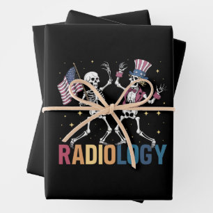 Tanzendes Skelett Radiologie Röntgen Tech Patrioti Geschenkpapier Set