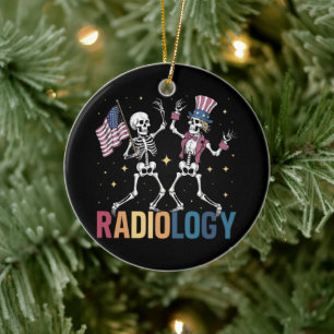 Tanzendes Skelett Radiologie Röntgen Tech Patrioti Keramik Ornament