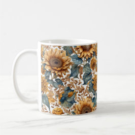 Tanzendes Sonnenblumen-Musterdesign Kaffeetasse