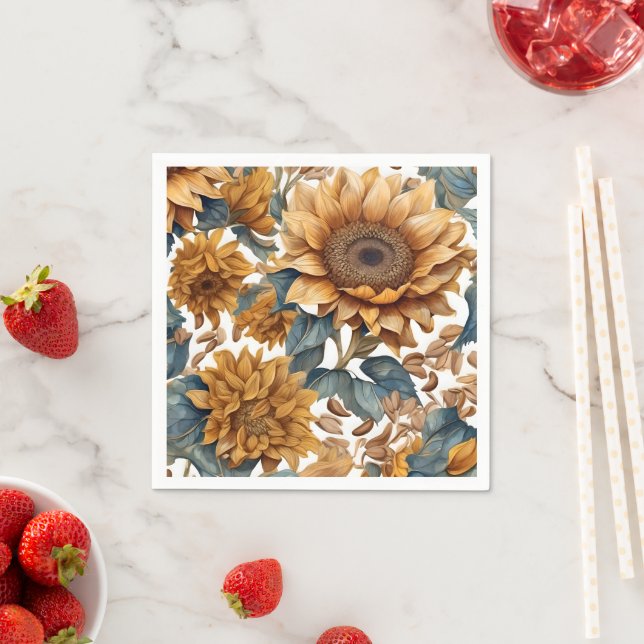 Tanzendes Sonnenblumen-Musterdesign Serviette (Beispiel)