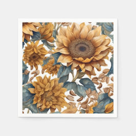 Tanzendes Sonnenblumen-Musterdesign Serviette