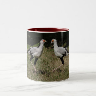 Tanzensekretärvogel-Tasse Zweifarbige Tasse
