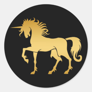 Tanzenunicorn-Silhouette-Aufkleber Runder Aufkleber