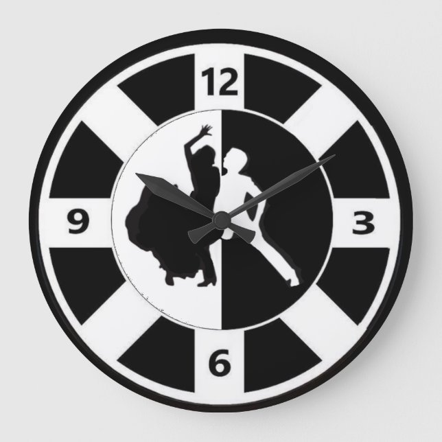 Tänzer Akrylic Wall Clock Große Wanduhr (Vorderseite)