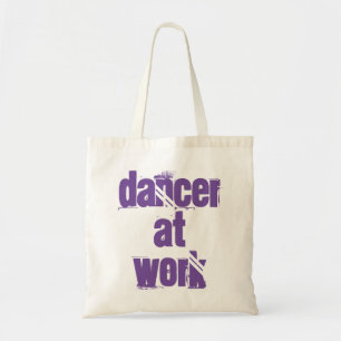 Tänzer am Arbeitsplatz Weiße/Lila Tote-Tasche Tragetasche