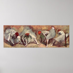 Tänzer binden Schuhe. Edgar Degas Poster