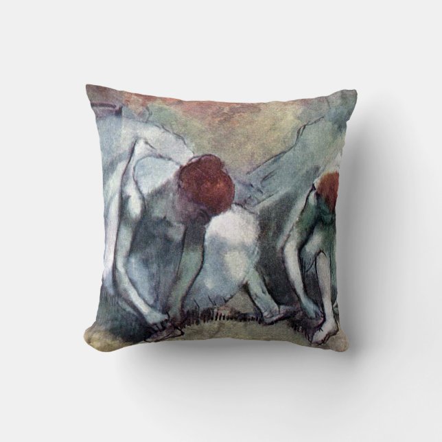 Tänzer, die ihre Schuhe binden, Edgar Degas Kissen (Vorderseite)