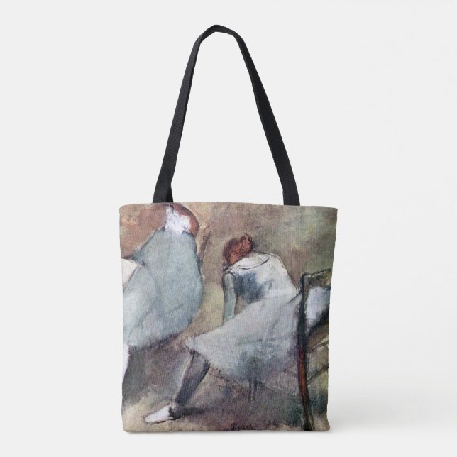 Tänzer, die ihre Schuhe binden, Edgar Degas Tasche (Rückseite)