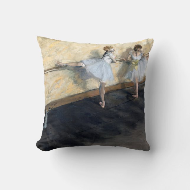 Tänzer, die im Barre spielen, Edgar Degas Kissen (Vorderseite)