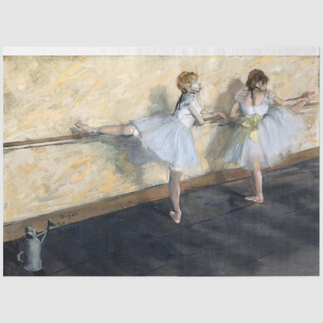 Tänzer, die im Barre spielen, Edgar Degas Seidenpapier (Vorderseite)