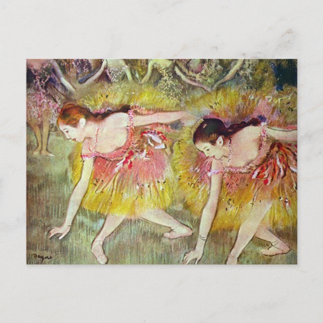 Tänzer, die von Edgar Degas heruntergehen, Ballett Postkarte (Vorderseite)