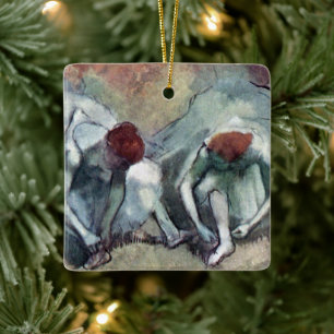 Tänzer, die von Edgar Degas ihre Schuhe schnappen Keramikornament