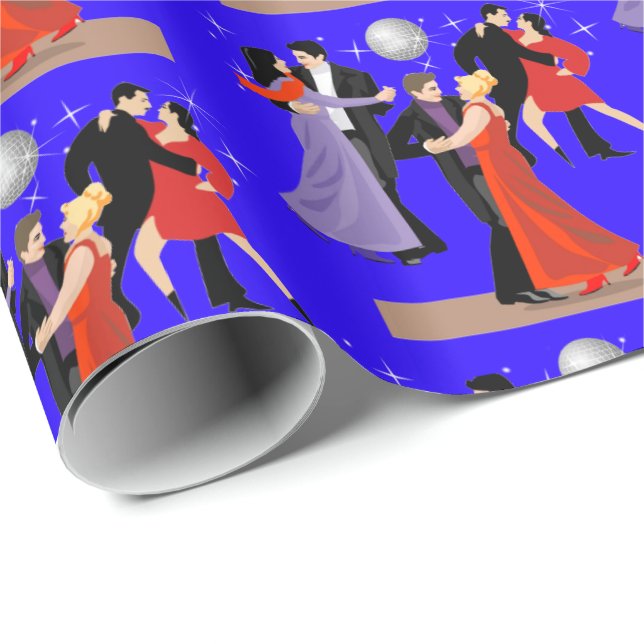 Tänzer im Ballsaal mit Abend Hintergrund Geschenkpapier (Rolleneckpunkt)