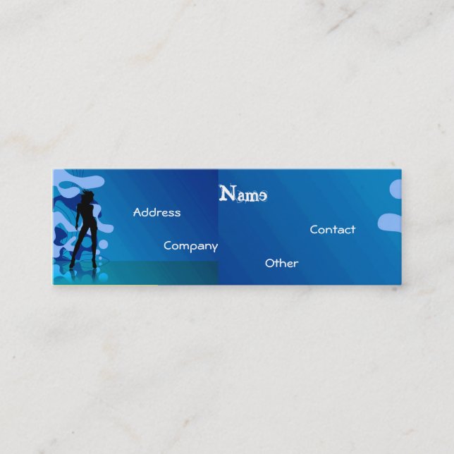 Tänzer in blauem Lila Mini Visitenkarte (Vorderseite)