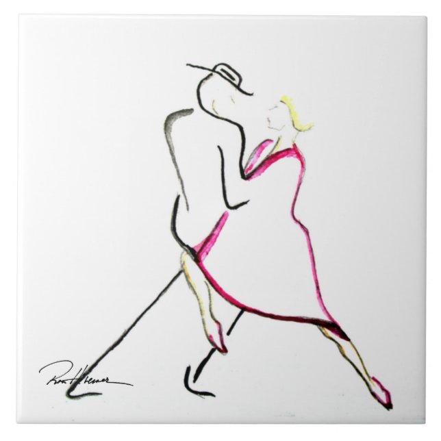 Tänzer in der Nacht Fliese (Vorderseite)