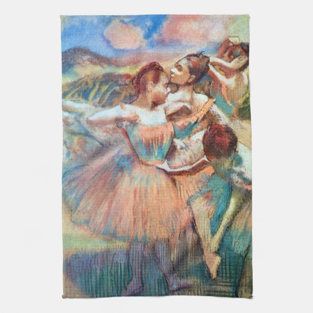Tänzer in einer Landschaft von Edgar Degas Geschirrtuch (Vertikal)