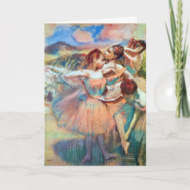 Tänzer in einer Landschaft von Edgar Degas Karte (Vorderseite)