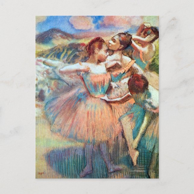 Tänzer in einer Landschaft von Edgar Degas Postkarte (Vorderseite)