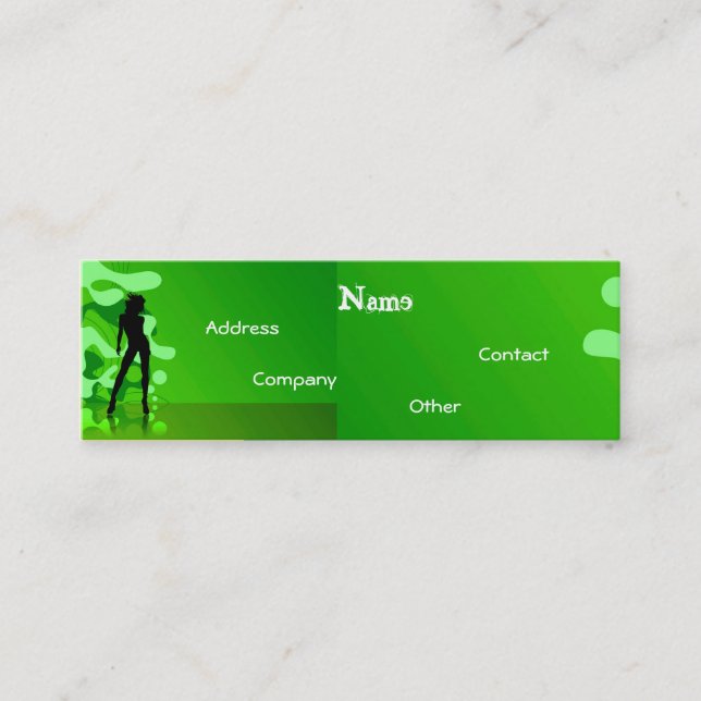 Tänzer in Grün Mini Visitenkarte (Vorderseite)